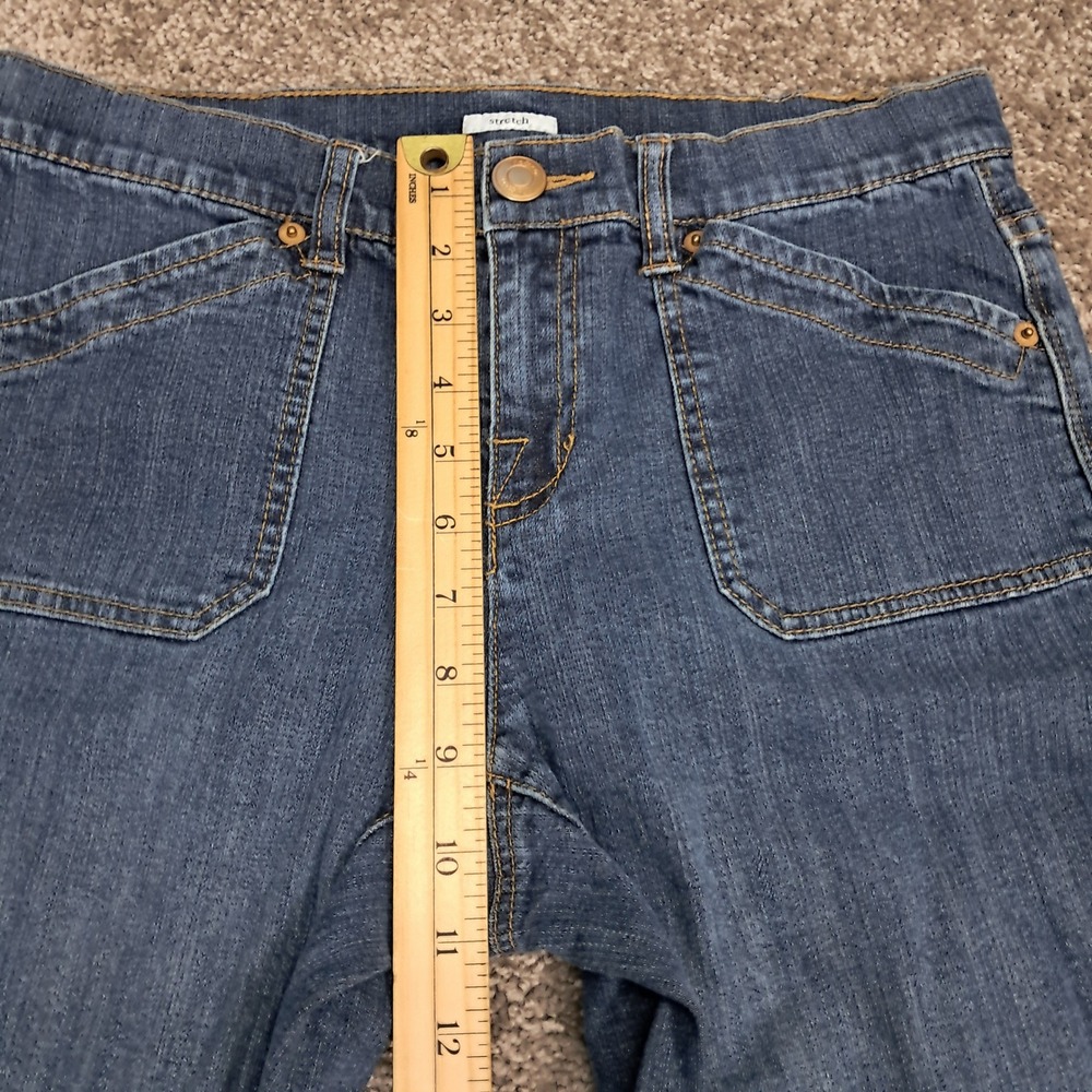 Liz & Co Womens Blue Stretch Straight Leg Jeans Size 6 Patch Pockets Mid Rise - Picture 7 of 10